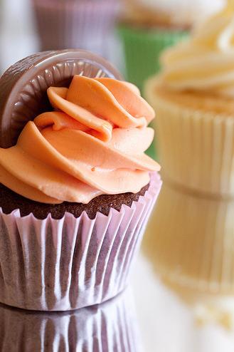 Chunky Chocolate Cupcakes With Creamy Orange Frosting
